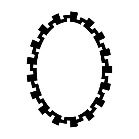 Oval frame round border design shape icon for decorative vintage doodle element for design in vector illustrationのイラスト素材