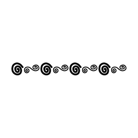 Abstract hand drawn border line vintage doodle art vector scribble brush and pencil stroke design element for frame divider in a glyph illustrationのイラスト素材