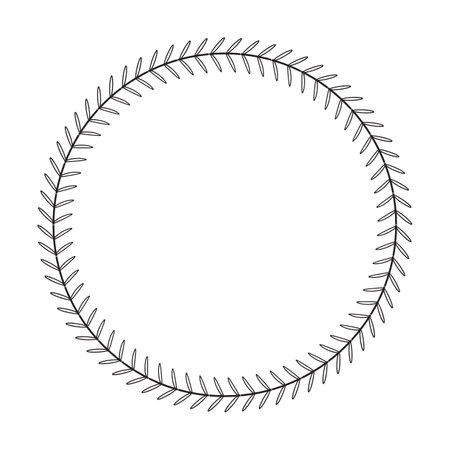 Floral circle round border flower frame ring for decoration ornament in vector illustrationのイラスト素材