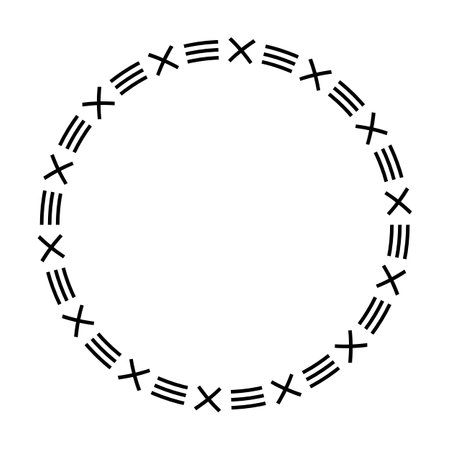 Circle frame border round design shape icon for decorative vintage doodle element for design in vector illustrationのイラスト素材