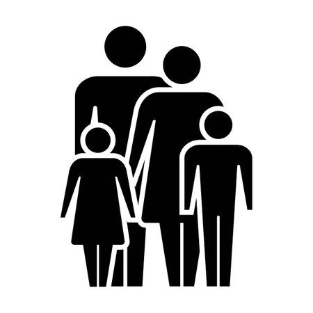 Family icon vector people symbol in glyph pictogram illustrationのイラスト素材