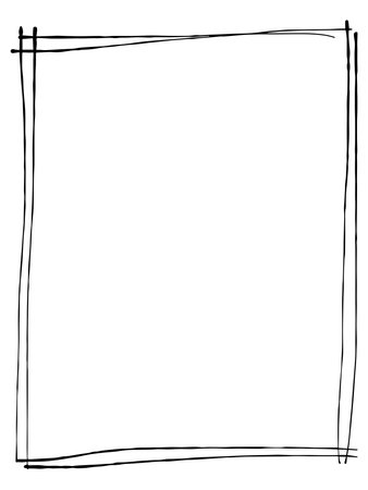 Frame border hand drawn shape icon for decorative vintage doodle element for design in vector illustrationのイラスト素材