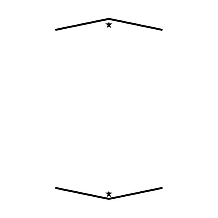 Star frame border vertical abstract outline shape icon for decorative vintage doodle element for design in vector illustrationのイラスト素材