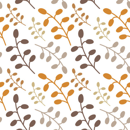 Seamless floral pattern element vector shape doodle plant abstract texture background illustration for digital paper and print materials.のイラスト素材