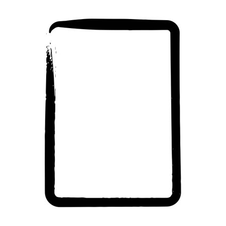 Frame border curved grunge shape icon, vertical rectangle decorative doodle element for design in vector illustrationのイラスト素材