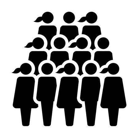 People icon vector male and female group of persons symbol in glyph pictogram illustrationのイラスト素材