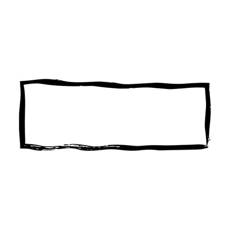 Frame rectangle elongated element, outline border grunge shape icon, decorative doodle for design in vector illustrationのイラスト素材