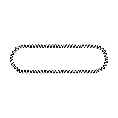 Grunge frame rectangle wave outline elongated texture element border shape icon, decorative doodle for design in vector illustrationのイラスト素材