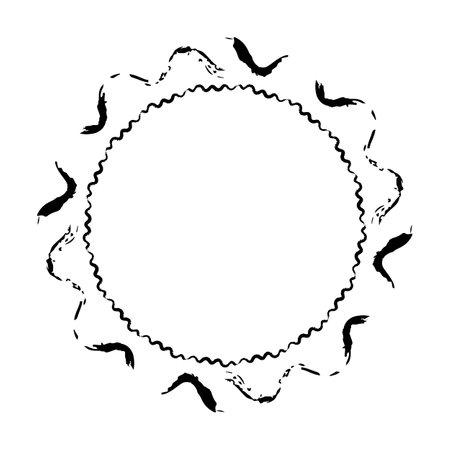 Abstract circle round grunge border frame ring for decoration ornament in vector illustrationのイラスト素材