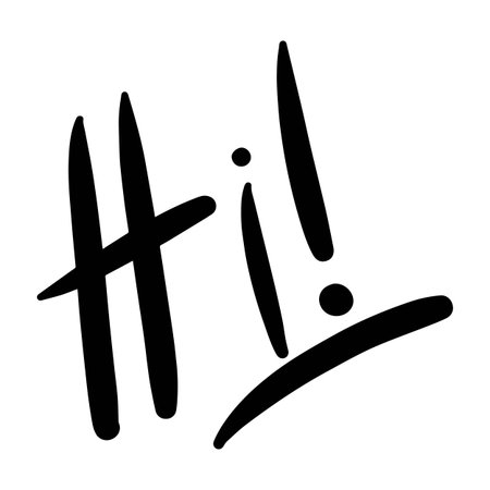 Hi symbol, hand drawn message icon element symbol for greeting in a glyph style illustrationのイラスト素材