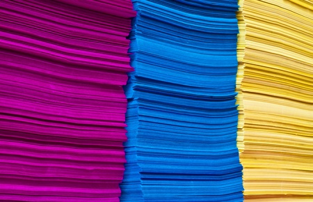 stack of colorful papersの写真素材