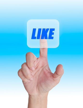 finger pressing like button