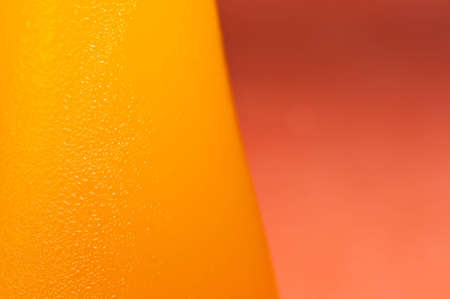macro shot of orange juice bottleの写真素材