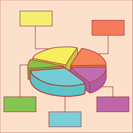 colorful pie chart, hand drawing vectorのイラスト素材