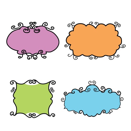 set of hand drawing framesのイラスト素材