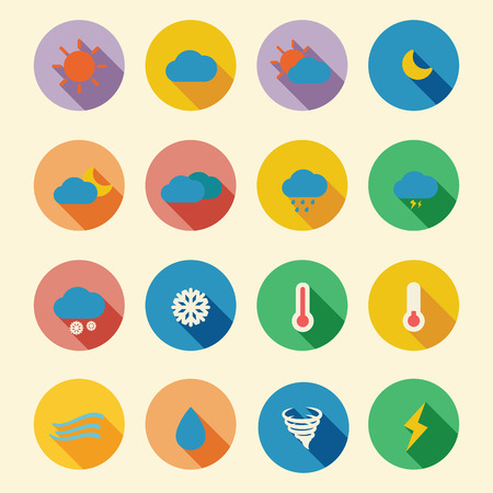 weather flat icons, vector symbolsのイラスト素材