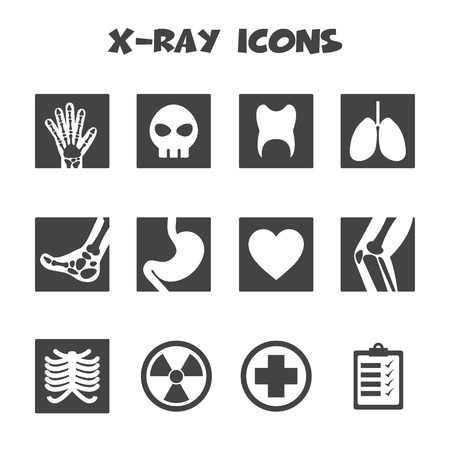 x-ray icons, mono vector symbolsのイラスト素材