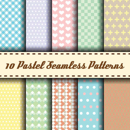 pastel seamless patterns, vector backgroundのイラスト素材