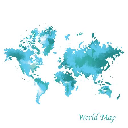 world map watercolor, vector designのイラスト素材
