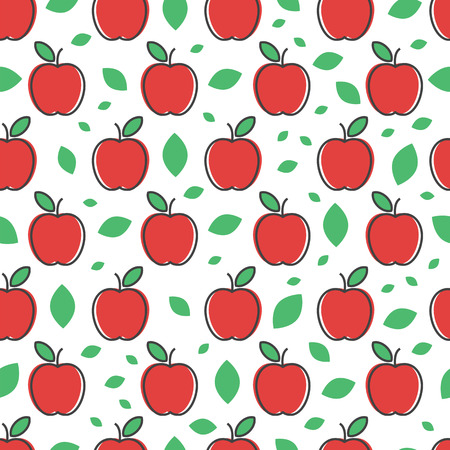 apple seamless pattern outline icons, background elements designのイラスト素材