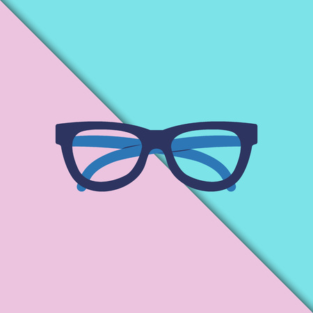 glasses with pink and blue background, vector trendy designのイラスト素材