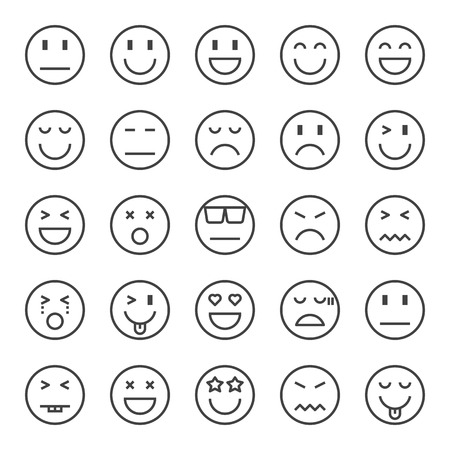 emotion pixel perfect icons, vector line editable stroke (48x48)のイラスト素材
