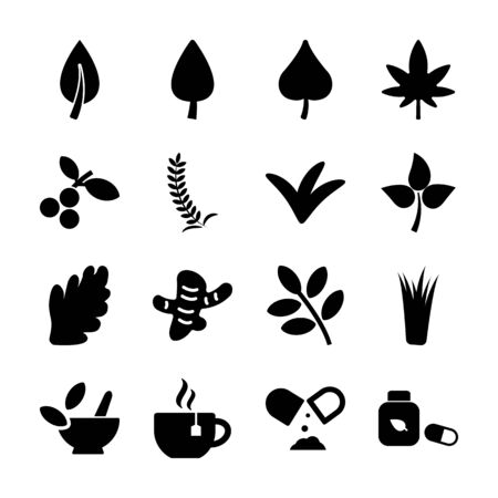 herb solid icons vector designのイラスト素材