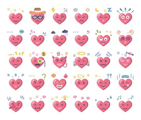 heart feeling flat vector icons love and passionのイラスト素材