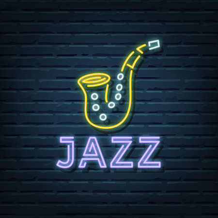 jazz neon sign vector elementsのイラスト素材