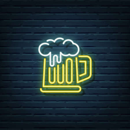 Beer Neon Sign Vector Elementsのイラスト素材