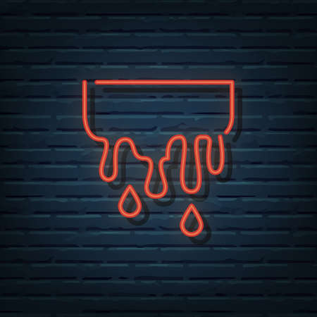 Dripping Blood Neon Sign Vector Elementsのイラスト素材