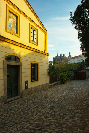 Small street in town of Kutna Hora, Bohemiaのeditorial素材