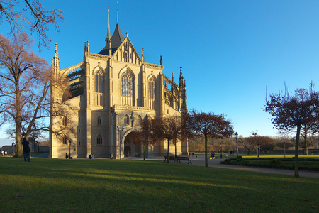 Saint Barbara cathedral in town of Kutna Hora, Bohemiaのeditorial素材