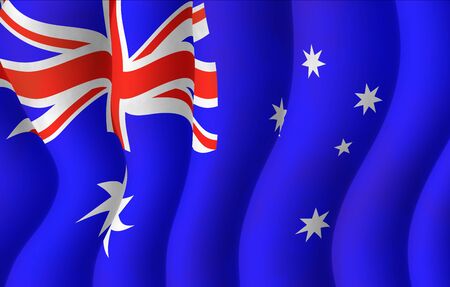 Illustration of a flying Australian Flagの写真素材