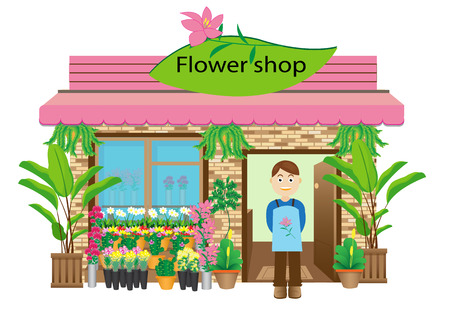 Flower shopのイラスト素材