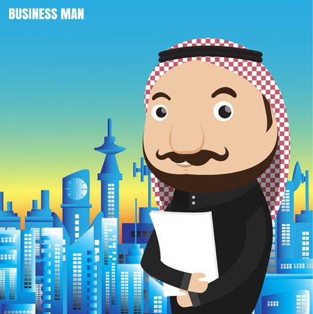 Arab Businessman and hipsterのイラスト素材