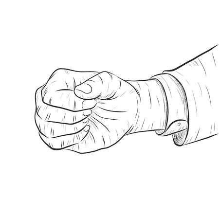 Business man hand punch isolated on white background.のイラスト素材