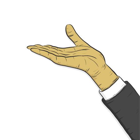 Business man hand holding isolated on white background.のイラスト素材