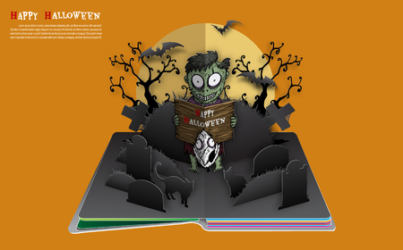 Halloween pop up book from vectorのイラスト素材