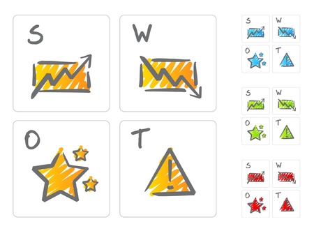 SWOT analysis iconsのイラスト素材