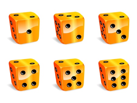 Dices yellow iconsのイラスト素材