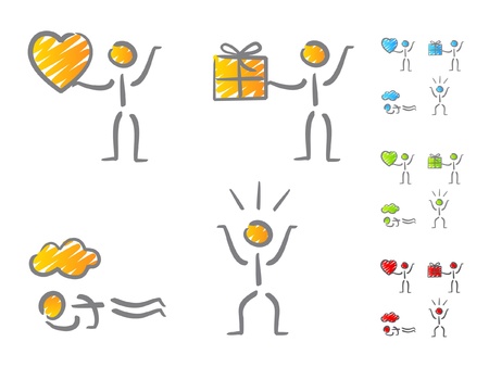 People emotions scribbleのイラスト素材
