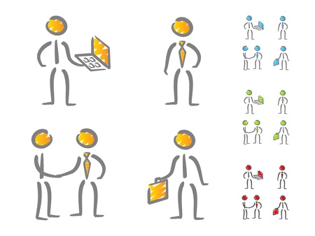 Business people icons scribbleのイラスト素材