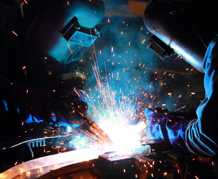 Teamwork in Welder skill upの写真素材