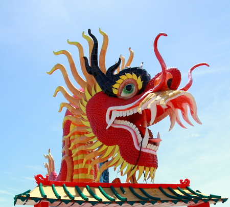 Chinese style dragon statueの写真素材