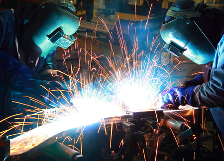 Teamwork in Welder skill upの写真素材