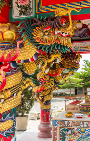 The Elegant Dragon  at chinese temple in Thailand.の写真素材