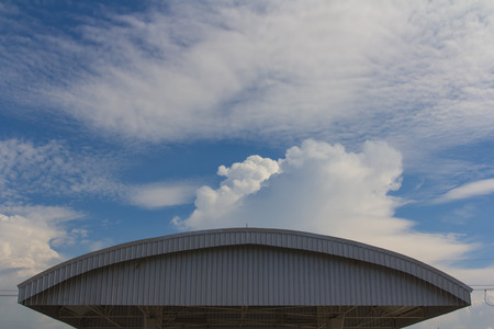 Sky background with the fluffy white cloudsの写真素材