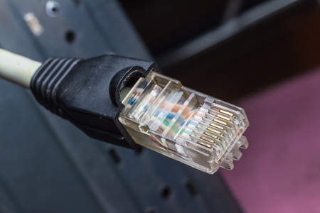 Close-up Ethernet connector