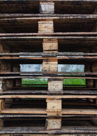 Wooden pallets that are important in the transport of goods. And productionの写真素材